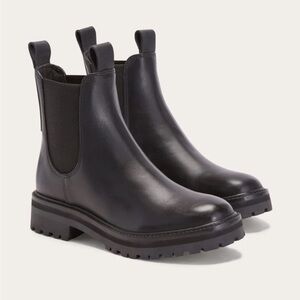 EVERLANE Black Leather Lug Chelsea Boot